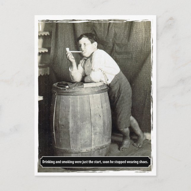 Drickning och rökning var bara början vykort (Framsida)