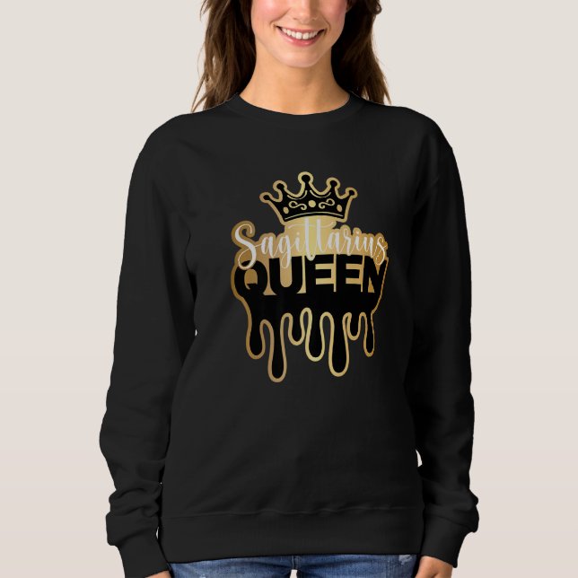 Drickning Sagittarius Queen Zodiac T Shirt (Framsida)