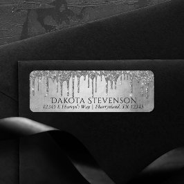 Drickning Silver Glitter | Shiny Gnistra Adress Returadress Etikett