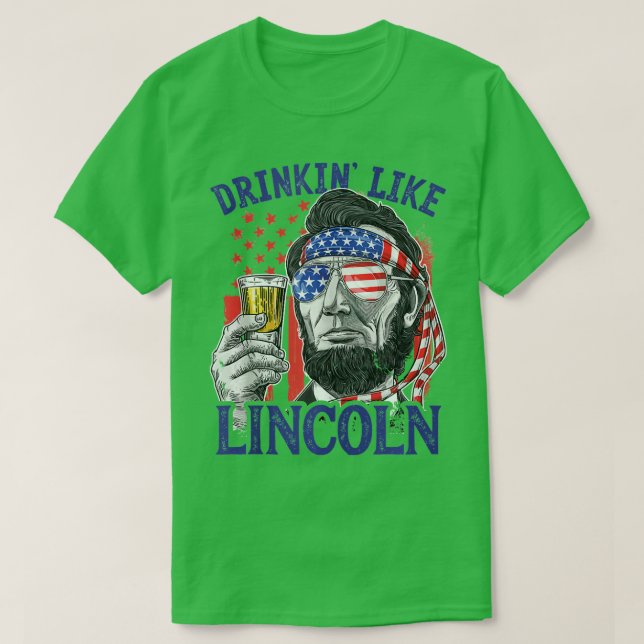 Drickning som Lincoln 4:e juli Abraham T Shirt (Design framsida)