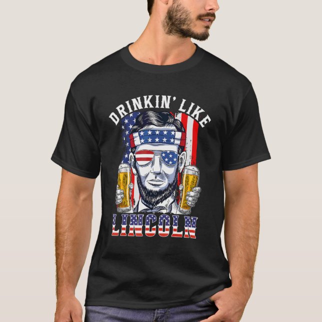 Drickning som Lincoln 4:e juli Manar Abraham Mer T Shirt (Framsida)
