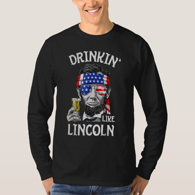 Drickning som Lincoln 4:e juli Manar Abraham Meri T Shirt (Framsida)
