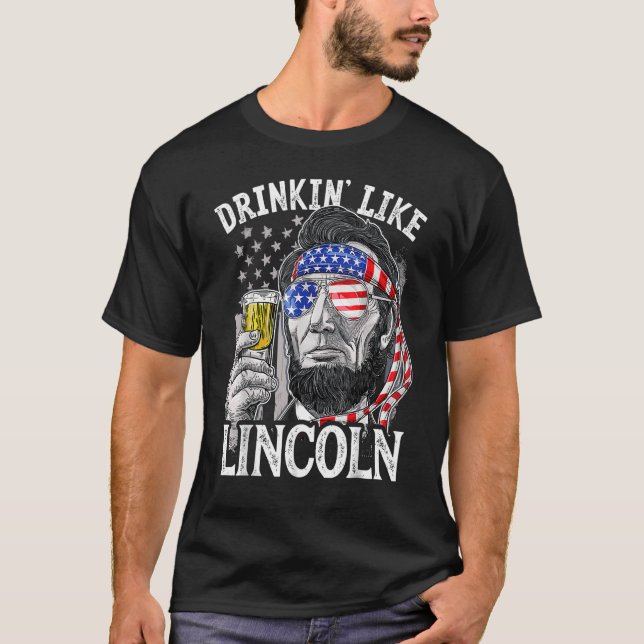 Drickning som Lincoln 4:e juli Manar Abraham Meri T Shirt (Framsida)