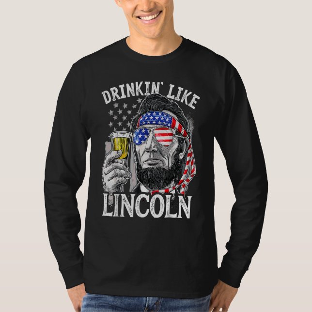 Drickning som Lincoln 4:e juli Manar Abraham Meri T Shirt (Framsida)