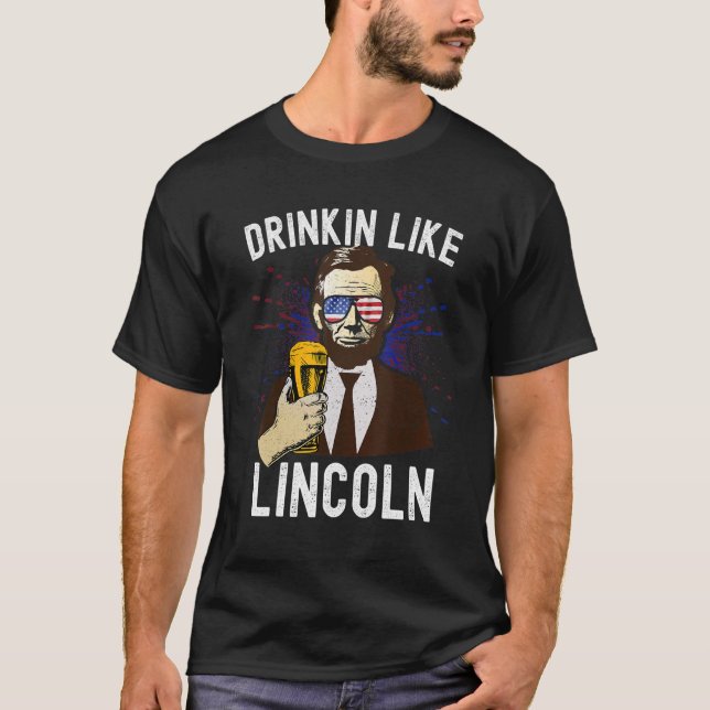 Drickning som Lincoln 4:e juli Manar Abraham Meri T Shirt (Framsida)