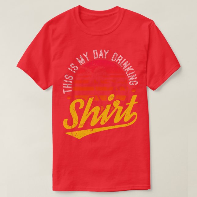 Drickning vid Beach Handflatan Träd Retro Day T Shirt (Design framsida)