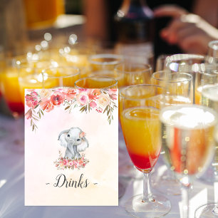 Drickor för bebis elefant baby shower poster