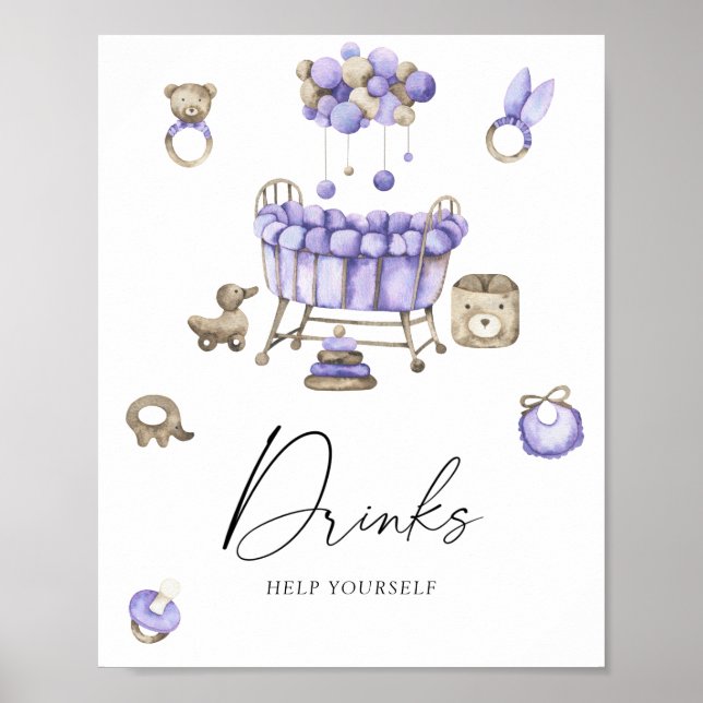 Dricksar till barnvårskväll för bebisar  poster (Framsidan)