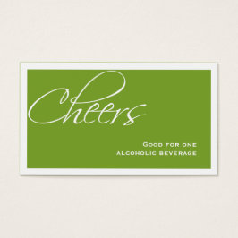 Dricksbiljett för anpassat evenemang för grönt brö visitkort