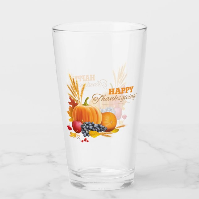 Dricksglas för happy thanksgiving glaskopp (Framsida)