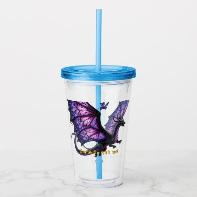 Dricksglas med lock och halm take away mugg (Framsida)
