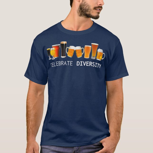 Drickshantverk Beer Celebrate Diversity Beer T Shirt (Framsida)
