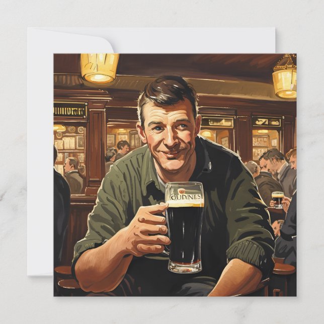 Dricksinsats i en Dublinpub Julkort (Framsida)
