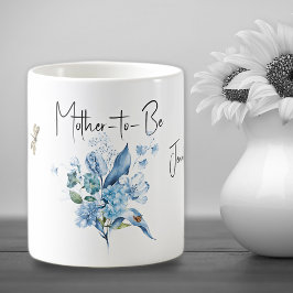 Drickskopp Blivande Mamma Skuggad Blå Bukett Kaffemugg