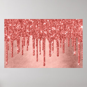Drickskoral Glitter Smälter drizzle Pour Poster