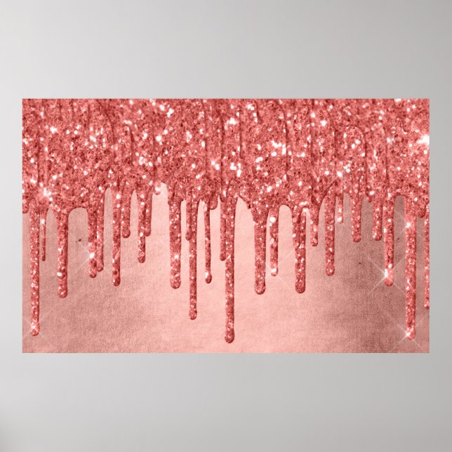 Drickskoral Glitter | Smälter drizzle Pour Poster (Framsidan)