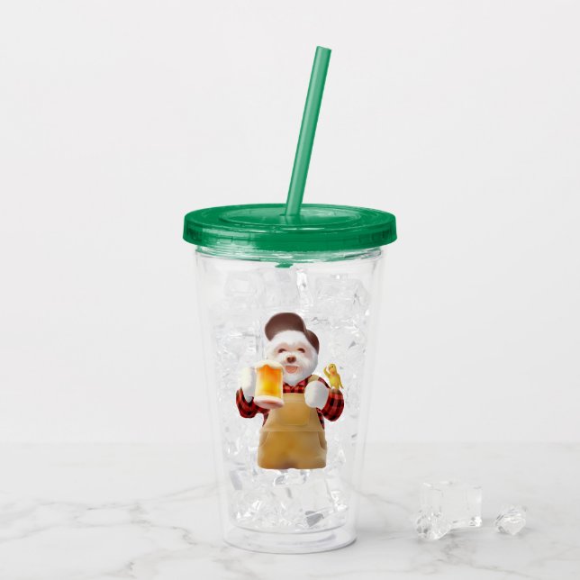 Dricksöl för lycklig Hund Take Away Mugg (Baksida Ice)