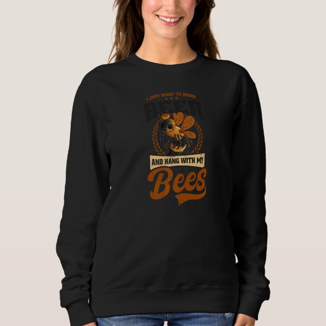 Dricksöl och häng med biodlare t shirt (Framsida)