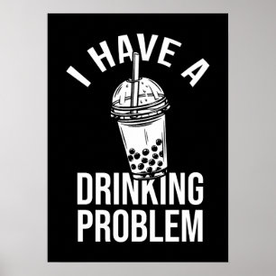 Dricksproblem - Lustigt Boba, Bubble Tea Poster