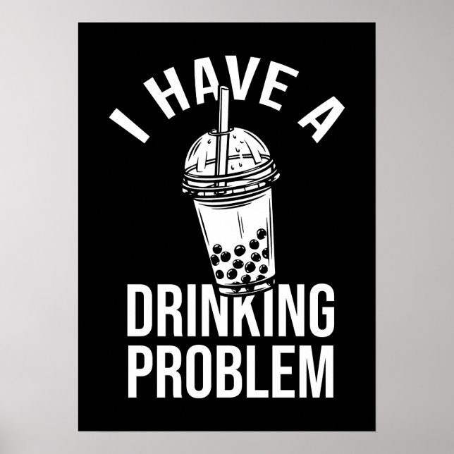 Dricksproblem - Lustigt Boba, Bubble Tea Poster (Framsidan)