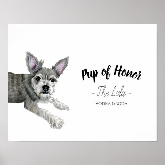 Drickstecken för Hund Bröllop Poster (Framsidan)