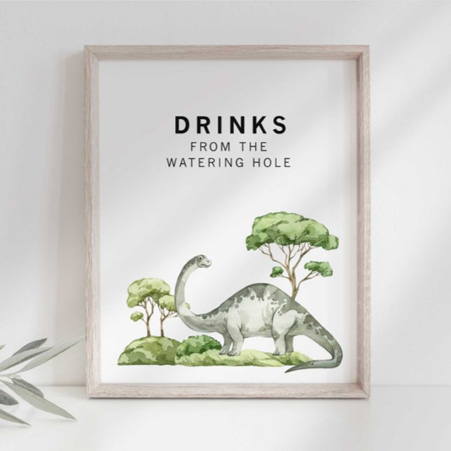 Drickstecken för vattenfärg Jurassic Dinosaur Poster (Skapare uppladdad)