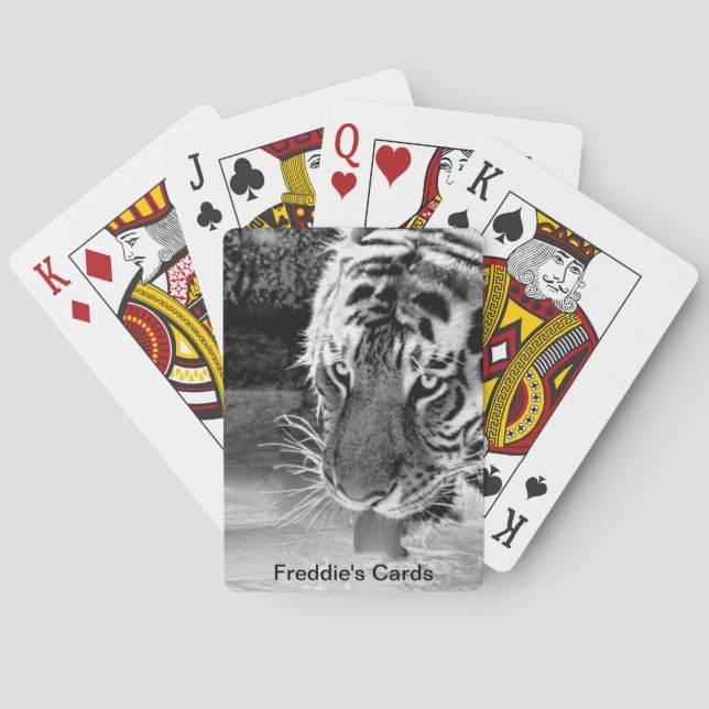 Dricktiger vid vattnen Hål, svart och vitt Spel Kort (Baksidan)