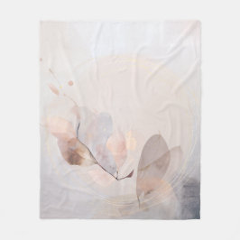 Dried Eucalyptus Leaves Gold Circle Minimal Art Fleecefilt