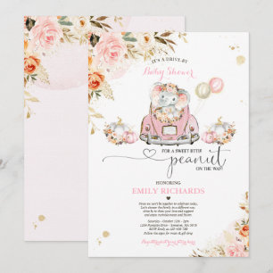 Drift av babyskor Rosa Guld elflingor Inbjudningar