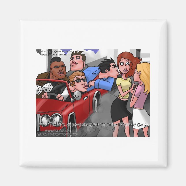 Drift av Hickey Gangs Funny Tees Mugg & Gifts Magnet (Framsidan)