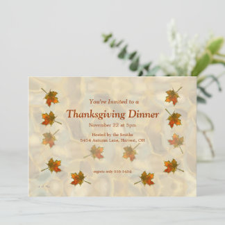 Drift av Höst löv Thanksgiving Inbjudningar