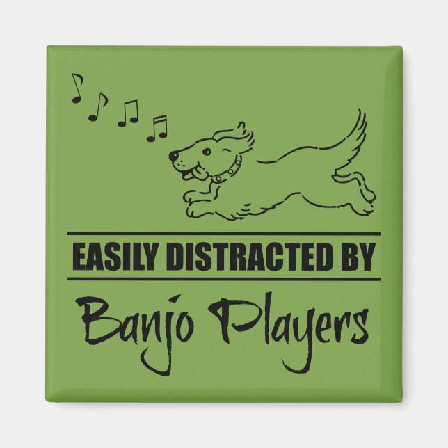 Drift av Hund lätt distraherat av Banjo Players Magnet (Framsidan)