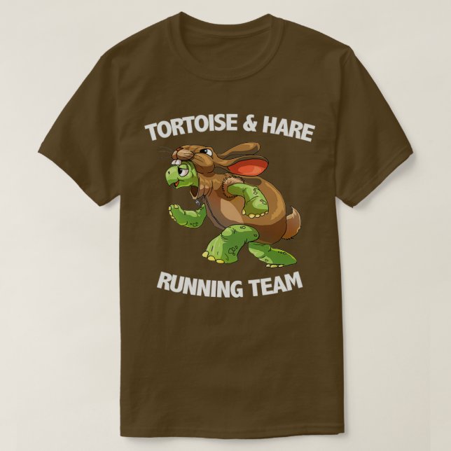 Drift av tortoise och hare som driver team t shirt (Design framsida)