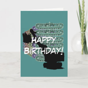 Drift av Vintage Shovel Tracks Birthday Kort