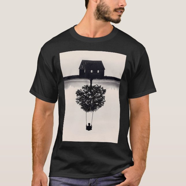 Drift Away (svart-vit) T Shirt (Framsida)