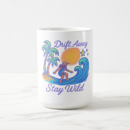 "Drift bort och håll Vild - Neon Surfer Vibes" Kaffemugg