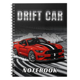 Drift Car Red Muscle Notebook Anteckningsbok