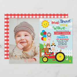 Drift genom Party djur från Parad-gården Inbjudningar