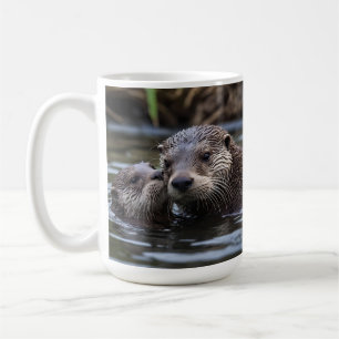 **"Drift i Kärlek: Mummy och Baby Otter"** Kaffemugg