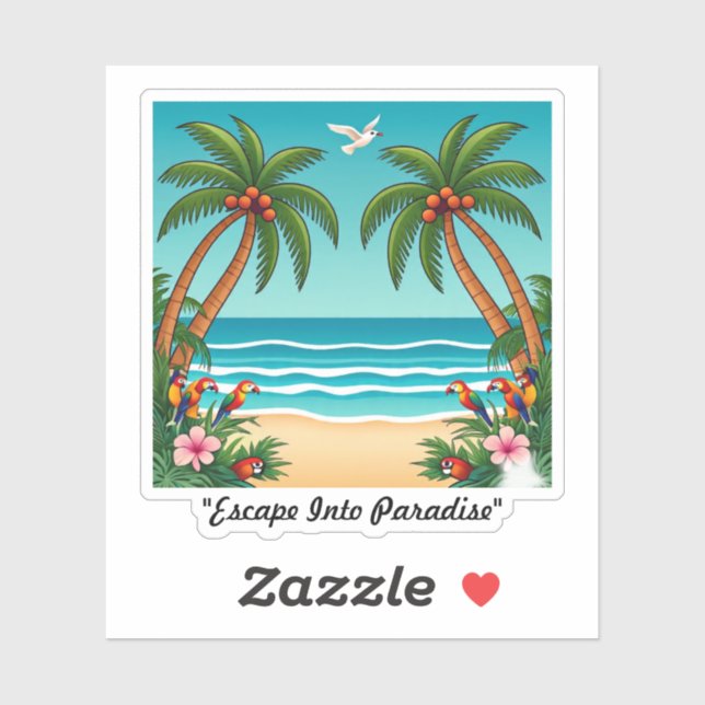 "Drift in i paradise" Klistermärken (Ark)