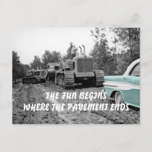 DRIFT INGENJÖR BULLDOZER 58 PONTIAC CAR PHOTO VYKORT