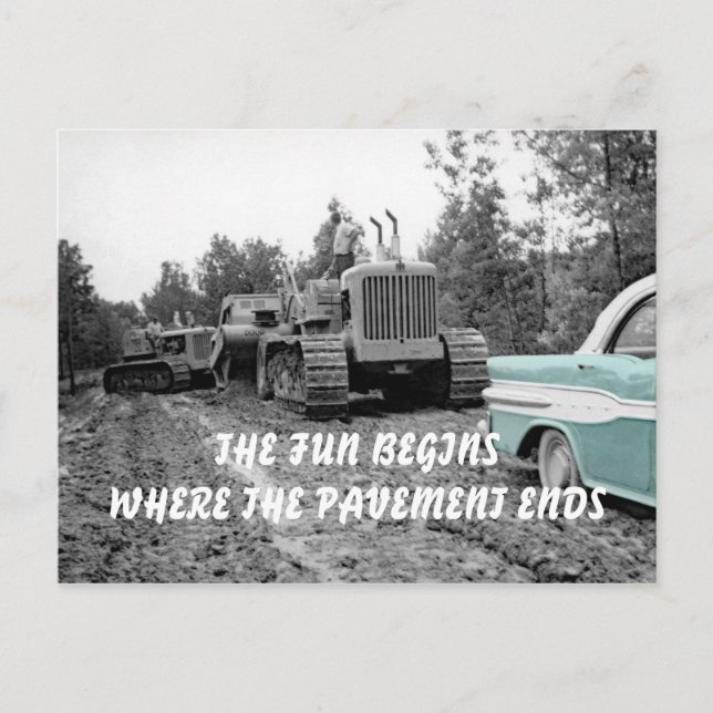 DRIFT INGENJÖR BULLDOZER 58 PONTIAC CAR PHOTO VYKORT (Framsida)