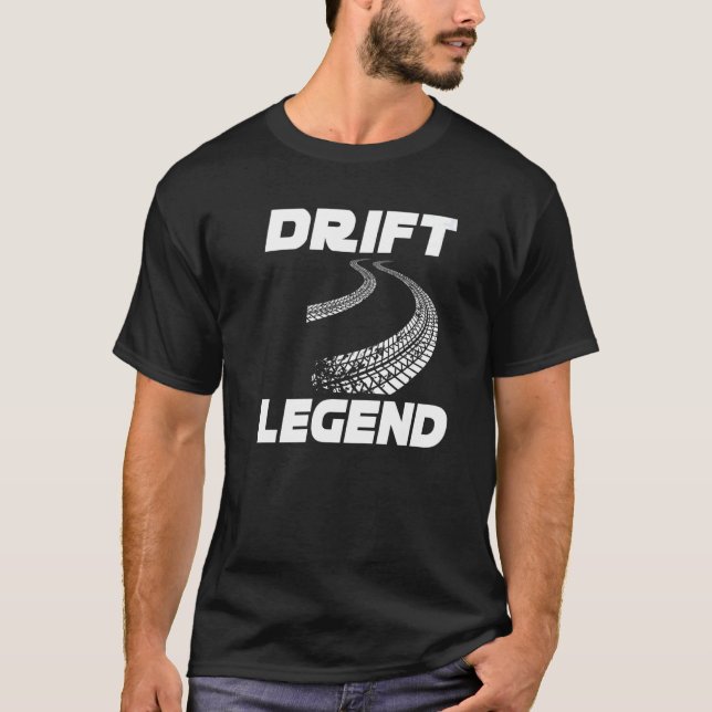 Drift Legend Burnout Burn Rubber Street Racer Drif T Shirt (Framsida)