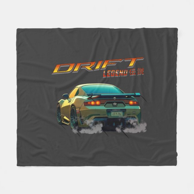 DRIFT LEGEND SUPRA MK4 - ANIME STIL FLEECEFILT (Framsidan (Horisontell))