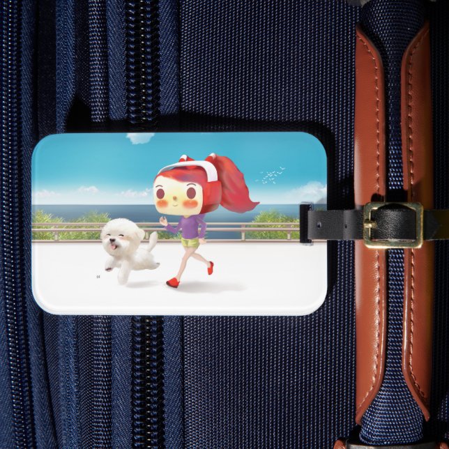 Drift med Hund vid havet Bagagebricka (Framsida Insitu 4)