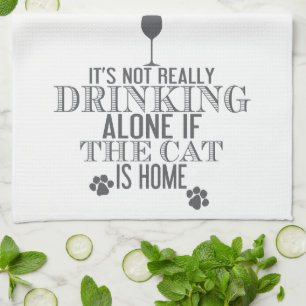 Drift med katt - Grått   Funny Kitchen Towel Kökshandduk