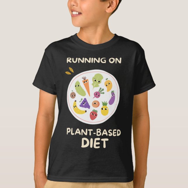 Drift på växt - baserad på dietfrukt och grönsaker t shirt (Framsida)