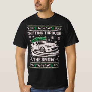 Driftar Genom Snön Fula Jul Xmas Fult T Shirt