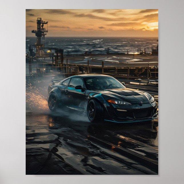 Driftbilaffisch Poster (Framsidan)