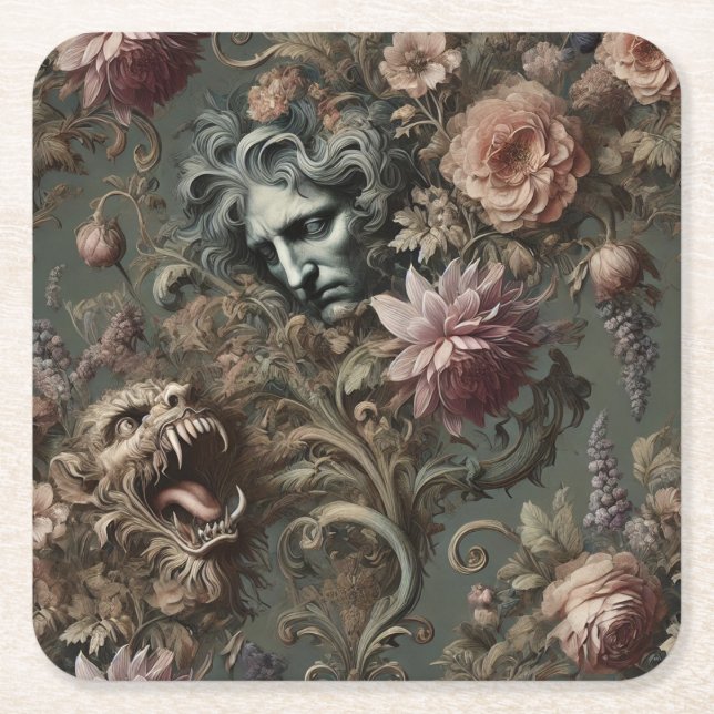 Drifthavarens paradox - Gothic Mythic Pillow Underlägg Papper Kvadrat (Framsidan)